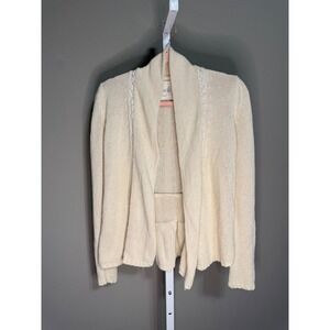 Anthropologie Angels of the North Open Knit Cardigan Sweater Cream M Twee Indie